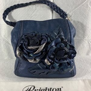 Brighton Metallic Blue Soft Bucket Handbag